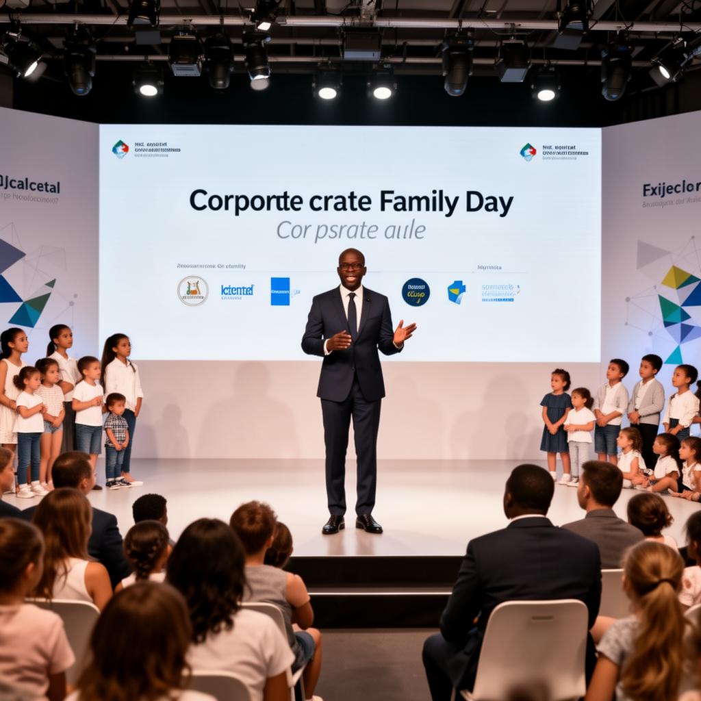 Líder apresentando a empresa às famílias